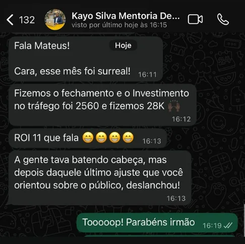 Resultado Kayo Silva R$28.000 ROI 11