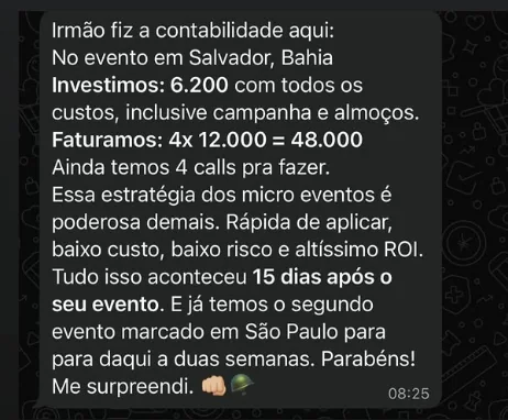 Resultado mentorado de Salvador/BA R$48.000